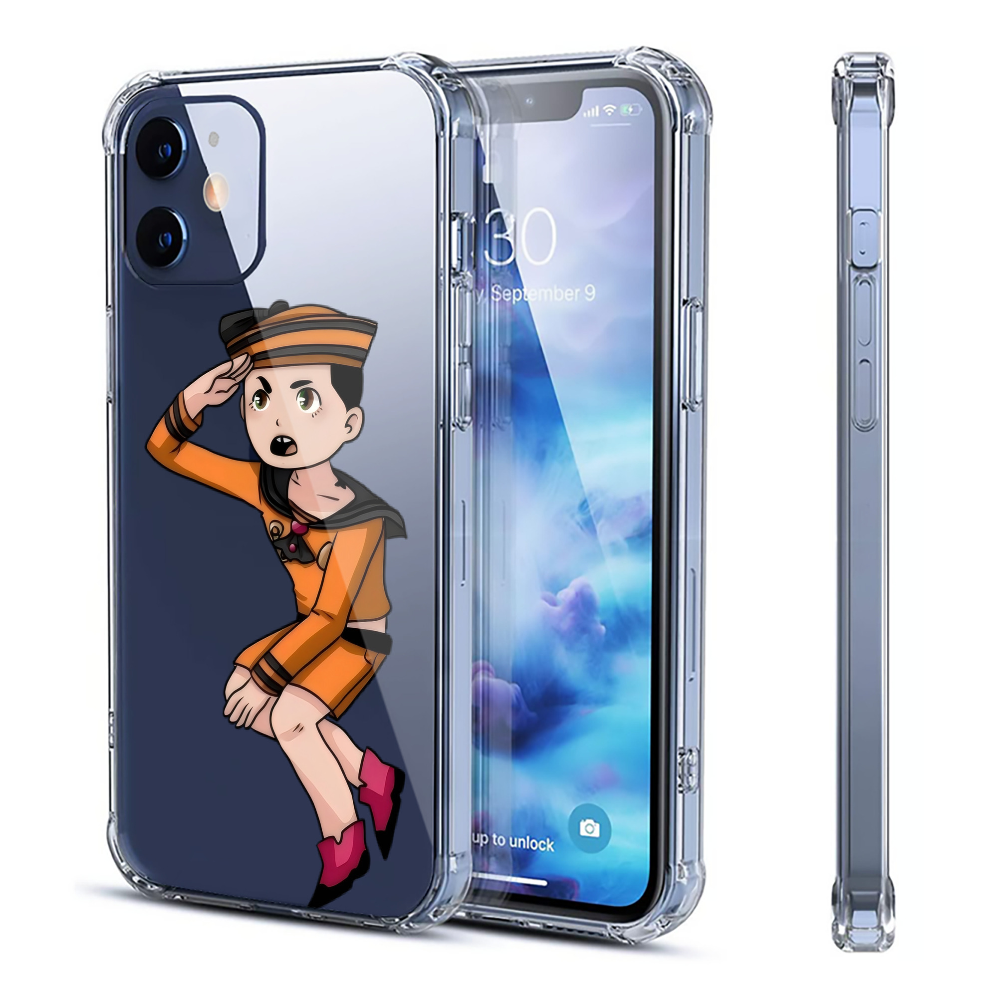 （画像用） ジョジョの奇妙な冒険 東方定助 JoJo's Bizarre Adventure Higashikata Josuke 【iPhone 12シリーズ対応】透明スマホケース（クリアソフトケース）